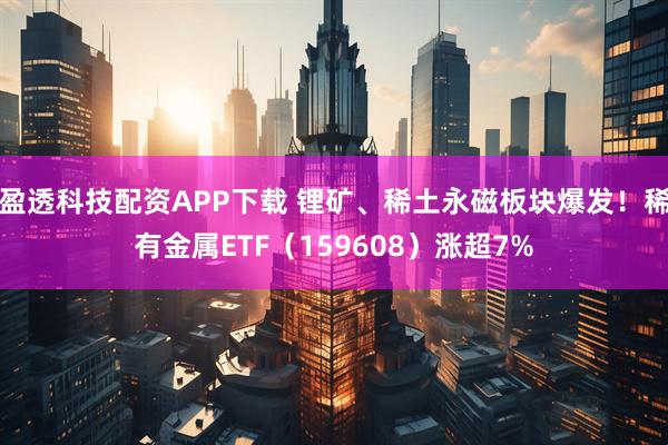 盈透科技配资APP下载 锂矿、稀土永磁板块爆发！稀有金属ETF（159608）涨超7%