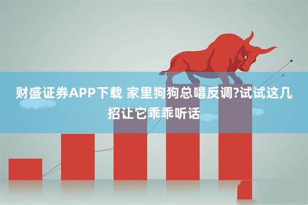 财盛证券APP下载 家里狗狗总唱反调?试试这几招让它乖乖听话